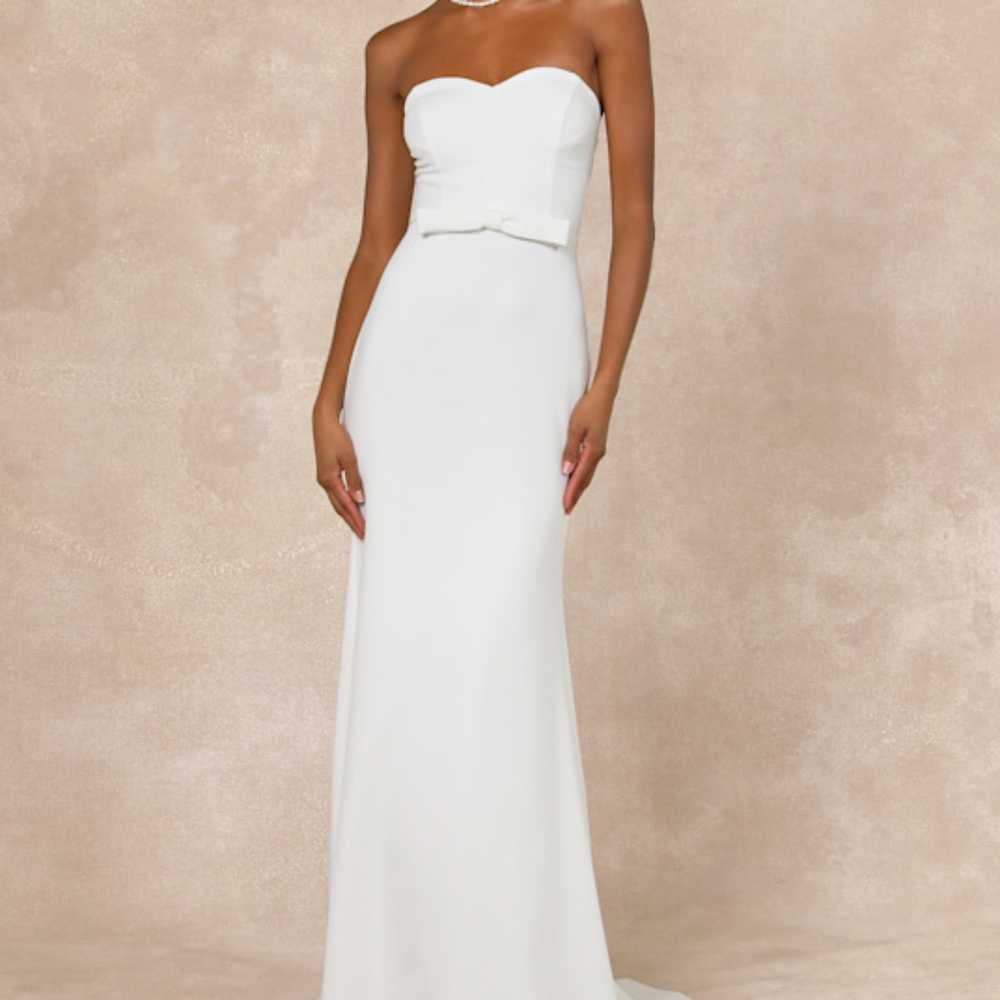 Lulu's White Strapless Maxi Dress